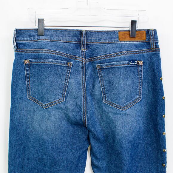 SEVEN7 JEANS Blue Dark Wash Skinny Girlfriend Denim Jeans - Picture 7 of 11